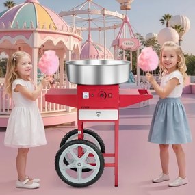 VEVOR Commercial Cotton Candy Machine with Cart Sugar Floss Maker 1000W Red