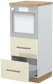Επιδαπέδιο ντουλάπι φούρνου ψηλό Modena K14-60-2MB-Λευκό - Μπεζ - 60.00Χ60.00Χ148.00cm