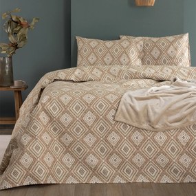 Φανελένια Σεντόνια Υπέρδιπλα (Σετ) Palamaiki Flannel FB0238 Μπεζ Χωρίς Λάστιχο 240x265