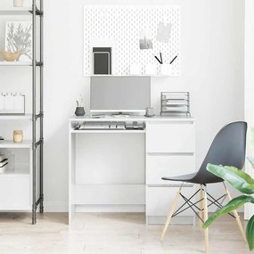 vidaXL Γραφείο Γυαλιστερό Λευκό 90 x 45 x 76 εκ. από Επεξ. Ξύλο