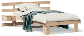 vidaXL Σκελετός Κρεβατιού Καφέ 90 x 190 cm Μασίφ ξύλο πεύκου