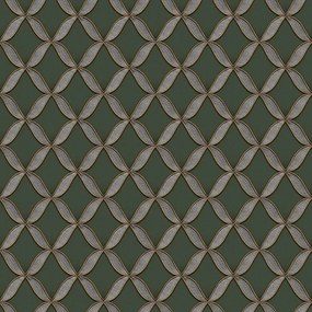 Ταπετσαρία τοίχου Fabric Touch Geometric Dark Green FT221228
