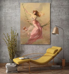 Αναγεννησιακός πίνακας σε καμβά με γυναίκα και αγγελάκι KNV798 120cm x 180cm Μόνο για παραλαβή από το κατάστημα
