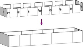 vidaXL Ζαρντινιέρα Μαύρη 280x80x40 εκ. από Χάλυβα