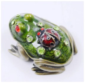 Διακοσμητικό Κουτάκι Μινιατούρα Βάτραχος Πράσινο Με Σμάλτο &amp; Στρας Royal Art 5,5x4x3εκ. BOS5165