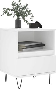 vidaXL Κομοδίνο Λευκό 40 x 35 x 50 εκ. από Επεξεργασμένο Ξύλο