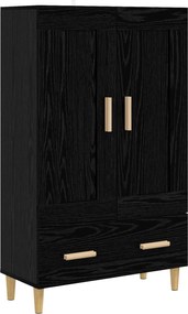 vidaXL Highboard Μαύρη Δρυς 70 x 31 x 115 εκ Επεξεργασμένο Ξύλο
