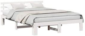 vidaXL Σκελετός Κρεβατιού Λευκό 150 x 200 cm Μασίφ ξύλο πεύκου