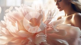 Intra Συλλεκτικό Ξύλινο Παζλ Plywood 4mm - Γυναίκα με τεράστιο ροζ λουλούδι Σε Ξύλινο Κουτί - Διαστάσεις Puzzle: 10x10 cm – 25 κομμάτια