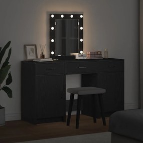 vidaXL Τραπέζι περιποίησης Μαύρο 50 x 41 x 135 εκ Επεξεργασμένο ξύλο