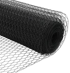 vidaXL Εξάγωνος Φράχτης Γκρι 1.4x25 μ Ατσάλι