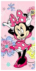 Πετσέτα Παιδική Βελουτέ Minnie New Pink Viopros Σώματος 70x140cm 100% Βαμβάκι