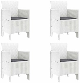 vidaXL Σέτ φαγητού για κήπο 5 pcs Λευκό Rattan Polt