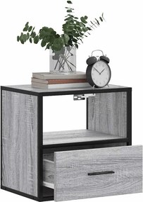 vidaXL Επίτοιχο κομοδίνο Grey Sonoma 40x31x39,5 cm