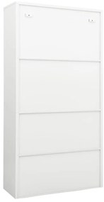 vidaXL Ντουλάπα Γραφείου 90 x 40 x 180 εκ. Λευκή Ατσάλινη