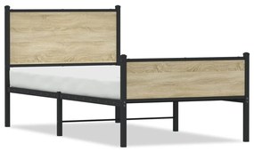 Σκελετός Κρεβ. Χωρίς Στρώμα Sonoma Δρυς 80x200 εκ. Μεταλλικό