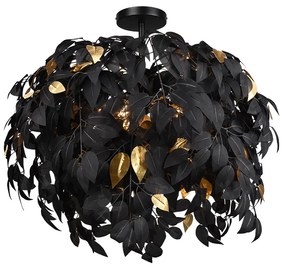 Leavy Μοντέρνα Μεταλλική Πλαφονιέρα Οροφής με Ντουί E14 σε Μαύρο χρώμα 70cm Trio Lighting R60463032