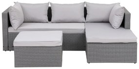 CORNER SET WICKER, ΓΩΝΙΑ ΜΕ ΣΚΑΜΠΟ, ΑΠΟΧΡΩΣΗ ΑΝΟΙΧΤΟ ΓΚΡΙ ΑΝΑΣΤΡΕΨΙΜΗ ΓΩΝΙΑ
