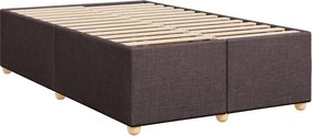 vidaXL Κρεβάτι Boxspring με Στρώμα Σκούρο Καφέ 120x190 εκ Υφασμάτινο