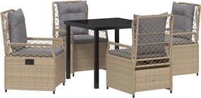 vidaXL Σέτ φαγητού για κήπο 5 pcs Μπέζ και Ανοιχτό Γκρι