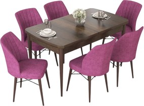 Extendable Dining Table &amp; Chairs Set (7 Pieces) Nef - Baroque, Purple Baroque
Purple