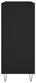 Δισκοθήκη Μαύρη 84,5 x 38 x 89 εκ. από Επεξεργασμένο Ξύλο - Μαύρο