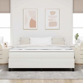 vidaXL Κρεβάτι με ελατήρια Κρεμ 180 x 200 cm Βελούδο
