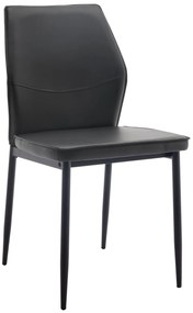 Insi Alba καρέκλα μεταλλική 46x53x87cm Pu Γκρι  0032.XS79GR