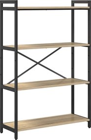 vidaXL Ράφι Βιβλίων Δρύς Sonoma 80 x 30 x 120 εκ Επεξεργασμένο ξύλο