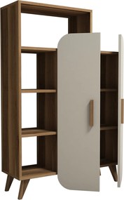 Βιβλιοθήκη Καρυδιά / Κρέμ FORM 90x32x132