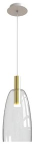 Φωτιστικό Οροφής Led 1966 5W 3000K 90Lm Clear-Gold Metal, Glass