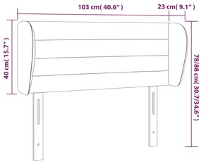 Κεφαλάρι με Πτερύγια Μαύρο 103x23x78/88 εκ. Υφασμάτινο 3117276