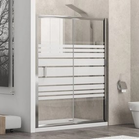 Karag New Flora 500 Καμπίνα από τοίχο σε τοίχο με σεριγραφάτο κρύσταλλο &amp; Συρόμενη Πόρτα 150x180cm