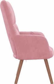 vidaXL Πολυθρόνα Relax Ροζ Βελούδινη
