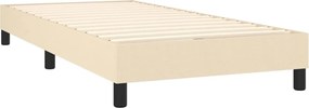 vidaXL Κρεβάτι Boxspring με Στρώμα Κρεμ 100 x 200 εκ. Υφασμάτινο