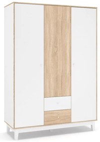 Ντουλάπα Awell τρίφυλλη sonoma-λευκό 153,5x54,5x216εκ 153.5x54.5x216 εκ.