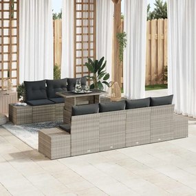 vidaXL Σετ Καναπέ Κήπου 8 pcs Ανοιχτό γκρι 100 x 55 x 73 εκ.