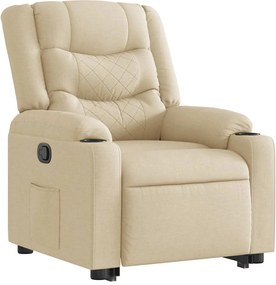 vidaXL Πολυθρόνα Ανακλινόμενη με Ανύψωση Κρεμ Υφασμάτινη
