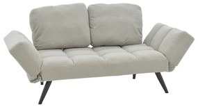 Καναπές - κρεβάτι 3θέσιος Jackie pakoworld μπουκλέ ιβουάρ-μέταλλο μαύρο 190x80x74εκ