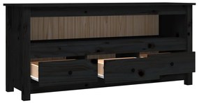 vidaXL Έπιπλο Τηλεόρασης Μαύρο 114 x 35 x 52 εκ. από Μασίφ Ξύλο Πεύκου