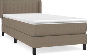 vidaXL Κρεβάτι Boxspring με Στρώμα Taupe 90x200 εκ. Υφασμάτινο