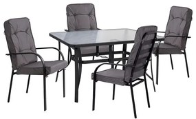 Intrahome ΣΕΤ ΤΡΑΠΕΖΑΡΙΑΣ 5CASABLANCALTCASABLANCAIMCASABLANCABU_DHCASABLANCABI ΤΡΑΠΕΖΙ 140Χ80Χ72Υεκ.ΚΑΙ 4 ΠΟΛΥΘΡΟΝΕΣ ΜΕΤΑΛΛΟ ΓΚΡΙ .01 intraho-0008670