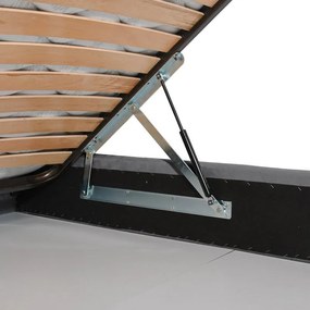Επενδυμένο Κρεβάτι LUNASTORE Διπλό με Αποθηκευτικό χώρο με Ύφασμα Ανθρακί 162x208x115εκ. 162x208x115 εκ.