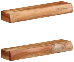 vidaXL Ράφια Τοίχου 2 τεμ. 60x17x8 εκ. από Μασίφ Ξύλο Ακακίας