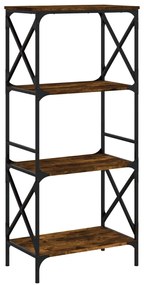 vidaXL Βιβλιοθήκη 4 Επιπέδων Καπνιστή Δρυς 59x35x132 εκ. Επεξεργ. Ξύλο