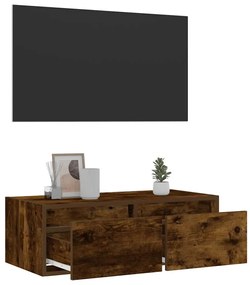 vidaXL Έπιπλο Τηλεόρασης με LED Καπνιστή Δρυς 75x35,5x25 εκ.