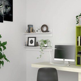 VidaXL Ραφιέρες Τοίχου 2 τεμ. Λευκό 80 x 11,5 x 18 εκ. από Μοριοσανίδα