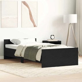 vidaXL Σκελετός Κρεβατιού Μαύρη Δρυς 80 x 200 cm Επεξεργασμένο Ξύλο
