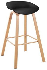 PENT Σκαμπό Bar, Μέταλλο Βαφή Φυσικό, PP Μαύρο 42x52x74cm