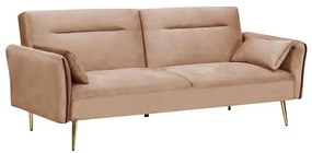 FLICK Καναπές - Κρεβάτι Σαλονιού - Καθιστικού, 3Θέσιος Ύφασμα Velure Καφέ  Sofa:211x87x81-Bed:211x111x40 [-Καφέ-] [-Ύφασμα-] Ε9445,1